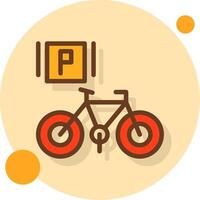 bicicletta parcheggio pieno ombra cerchio icona vettore