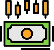 investimento linea pieno icona vettore