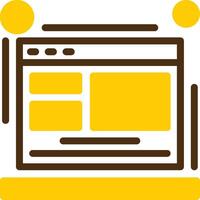 sito web giallo lieanr cerchio icona vettore