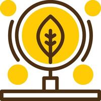 biologico ricerca giallo lieanr cerchio icona vettore