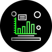 bar grafico doppio pendenza cerchio icona vettore