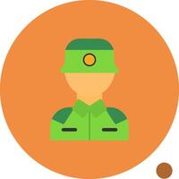militare polizia piatto ombra icona vettore