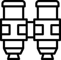 militare binocolo linea icona vettore