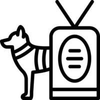 militare cane etichetta linea icona vettore
