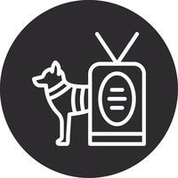 militare cane etichetta rovesciato icona vettore