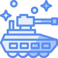 militare parata linea pieno blu icona vettore