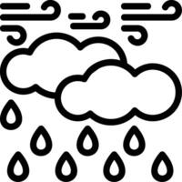 icona della linea di pioggia vettore