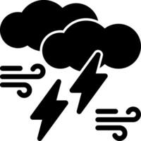 nuvola temporalesca glifo icona vettore