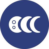 Luna fasi glifo cerchio icona vettore