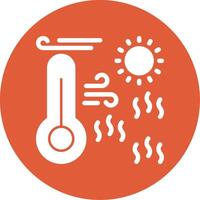 ondata di caldo glifo cerchio icona vettore