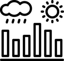 clima dati linea icona vettore