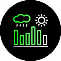 clima dati doppio pendenza cerchio icona vettore