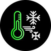 fiocco di neve con termometro doppio pendenza cerchio icona vettore