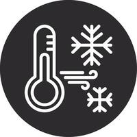 fiocco di neve con termometro rovesciato icona vettore