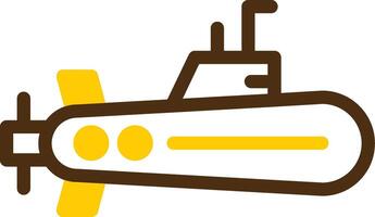 sottomarino giallo lieanr cerchio icona vettore