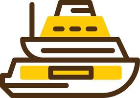 crociera nave giallo lieanr cerchio icona vettore