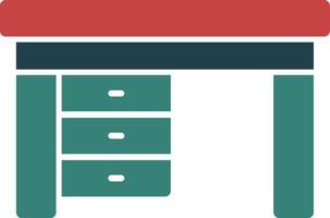 scrivania glifo Due colore icona vettore