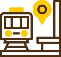 treno stazione giallo lieanr cerchio icona vettore