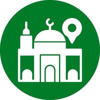 moschea glifo cerchio icona vettore