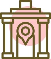 tempio lineare cerchio icona vettore