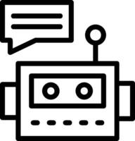 icona della linea del chatbot vettore