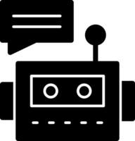 icona del glifo di chatbot vettore