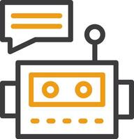 chatbot linea cerchio icona vettore