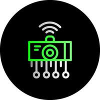 IoT sensori doppio pendenza cerchio icona vettore