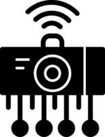 IoT sensori glifo icona vettore