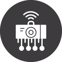 IoT sensori glifo cerchio icona vettore