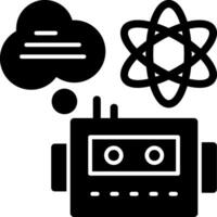 quantistico macchina apprendimento glifo icona vettore