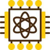 quantistico processore giallo lieanr cerchio icona vettore