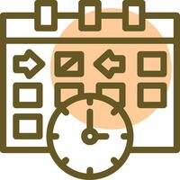 orologio indicando evento tempo lineare cerchio icona vettore