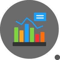 crescita grafico piatto ombra icona vettore