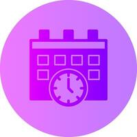 calendario e orologio pendenza cerchio icona vettore