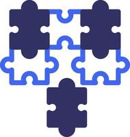 puzzle pezzi adattamento insieme simboleggiante allineamento solido Due colore icona vettore