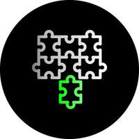 puzzle pezzi adattamento insieme simboleggiante allineamento doppio pendenza cerchio icona vettore