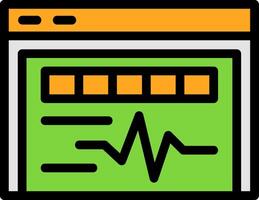 asso pulse linea pieno icona vettore