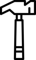 icona della linea del martello vettore