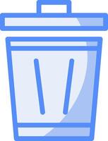 spazzatura può linea pieno blu icona vettore