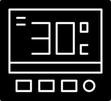 termostato glifo icona vettore