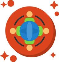 globo con persone simboleggiante globale opportunità dalla coda colore icona vettore