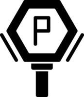 icona del glifo del segno di parcheggio vettore