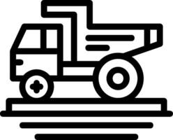 icona della linea di camion con cassone ribaltabile vettore