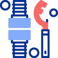 fuoco tubo flessibile accoppiamento chiave colore pieno icona vettore