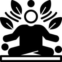 icona del glifo di meditazione vettore