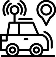 auto locator linea icona vettore