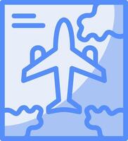aereo linea pieno blu icona vettore