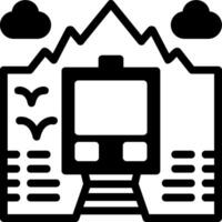 icona del glifo del treno vettore