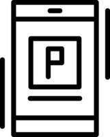 parcheggio App linea linea linea dell'icona icona vettore